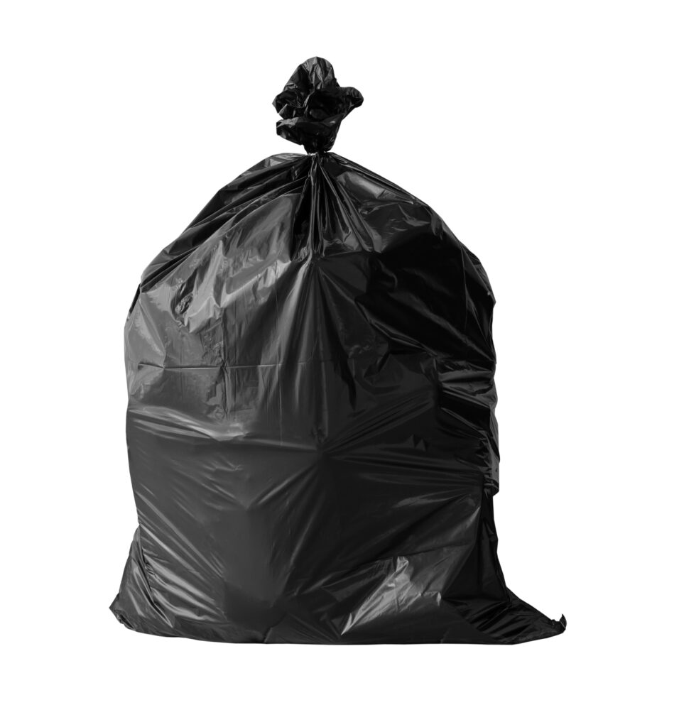 Close,Up,Garbage,Bag,On,White,Background,Clipping,Path